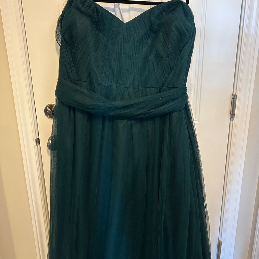 Elegant Teal Off-Shoulder Evening Gown - Picture 4 of 6